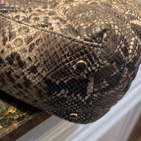 KATE SPADE Gold Coast Maryanne quilted snake print chain strap handbag purse - Picture 4 of 8